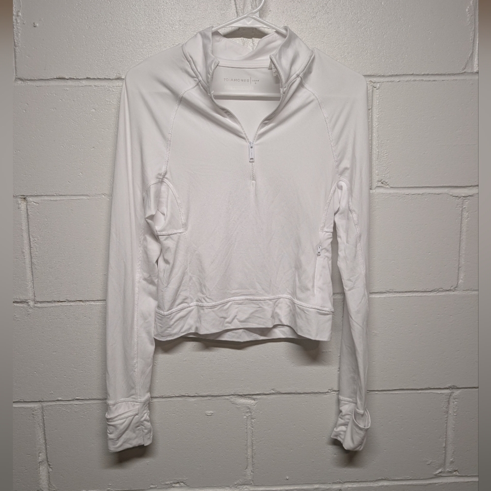 7 Diamonds Women's White Quarter-Zip Athletic Pullover